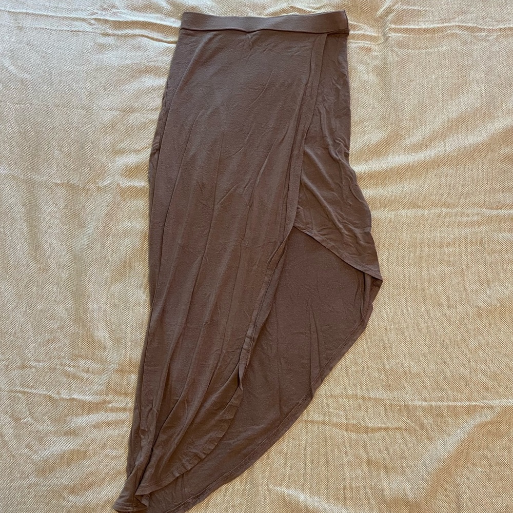 Beige Love Culture asymmetrical side slit skirt size small